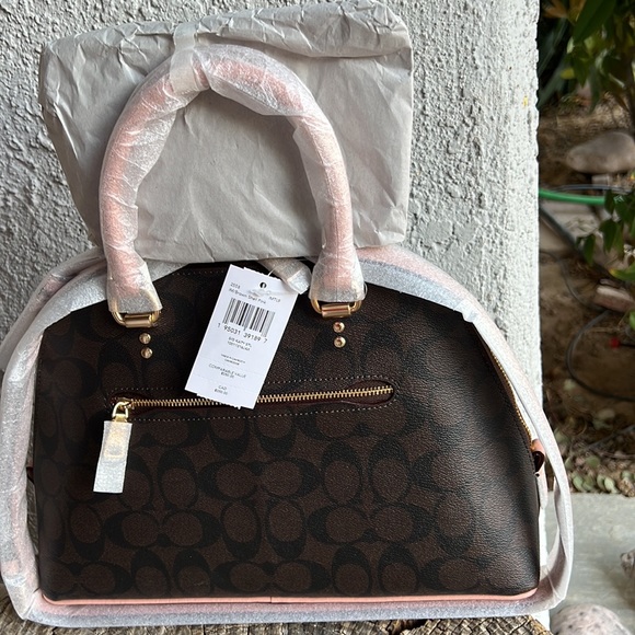 NEW Coach Katy Satchel in Signature Canvas & Shell Pink - Picture 7 of 9